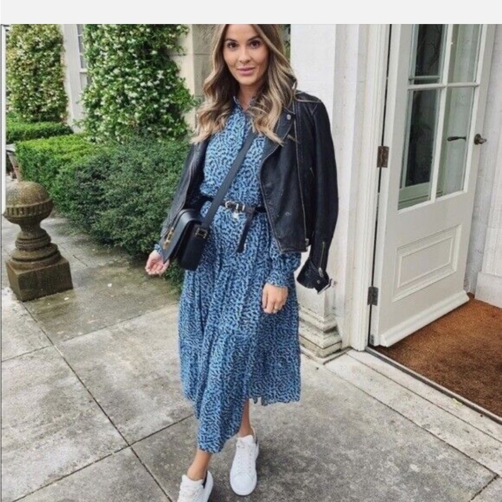 ZARA 4479/240/400 Blue and Black Lightweight Maxi Dress